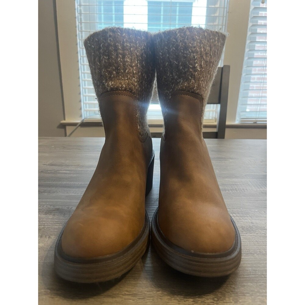 Portland Boot Company Women's Cozy Knit Bootie Cognac Brown Ankle Boots Size 10